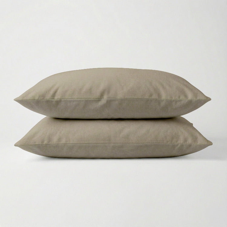 Microvezel kussensloop 60x70 cm - Taupe - Per 2 stuks - voorkant
