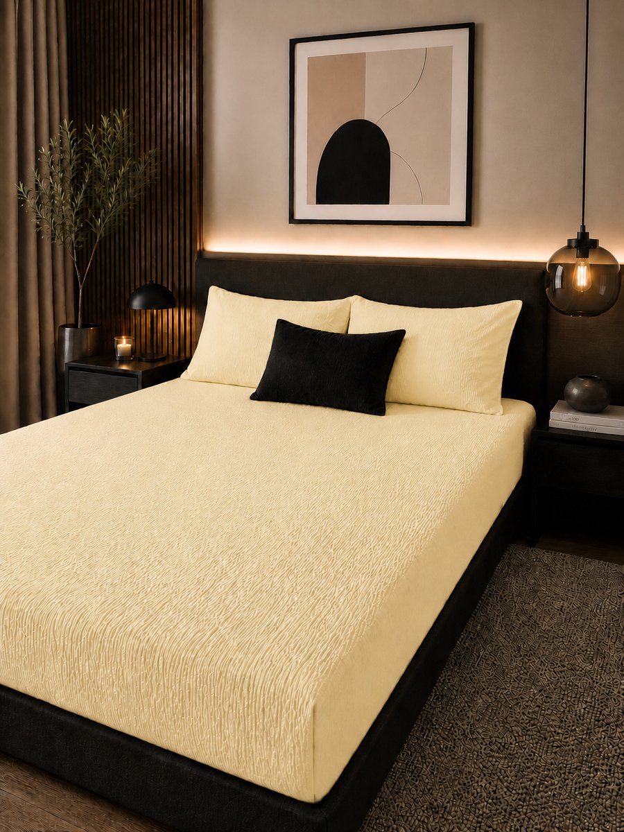 Mousseline hoeslaken - microvezel - creme