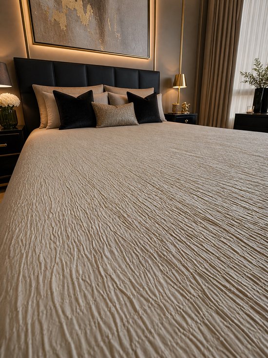 Mousseline hoeslaken - microvezel - zand