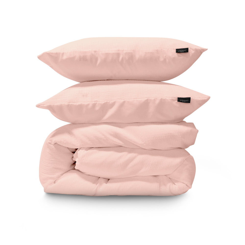 Mousseline dekbedovertrek roze - microvezel - 1-persoons