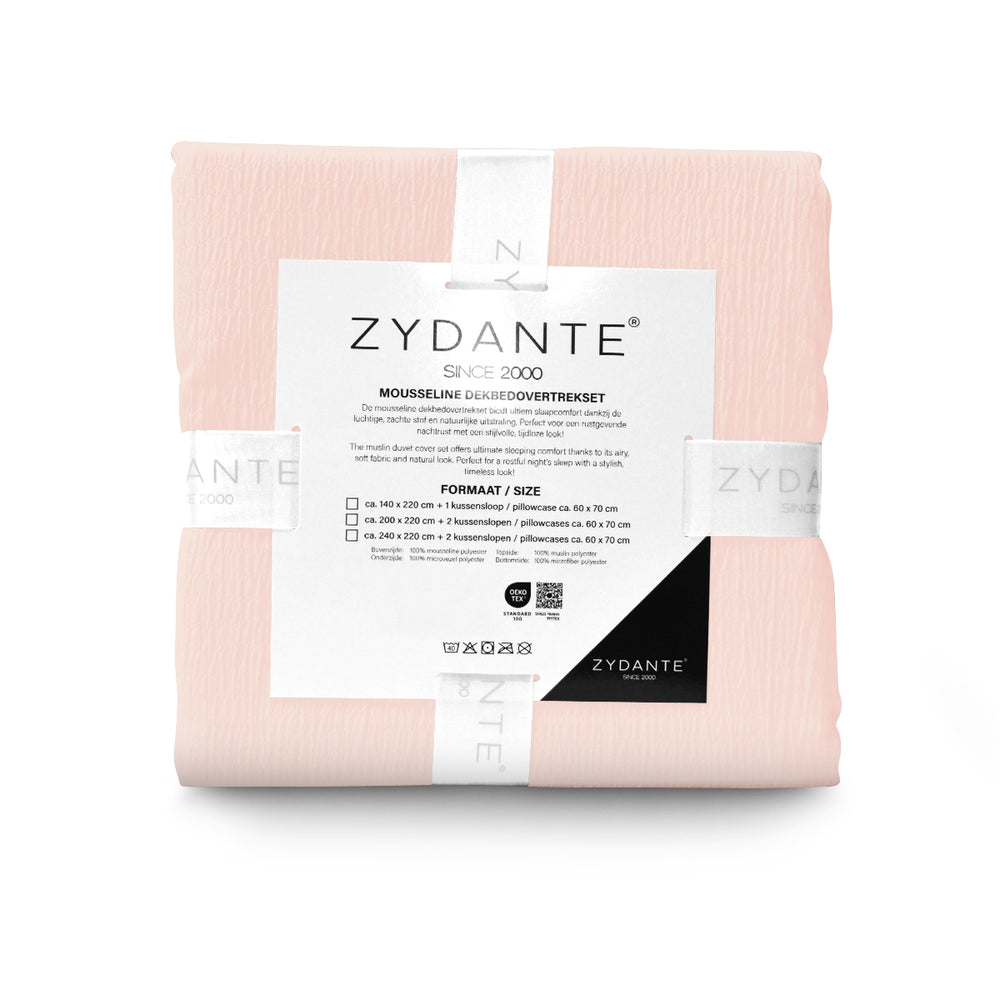 Mousseline dekbedovertrek roze - microvezel - 1-persoons