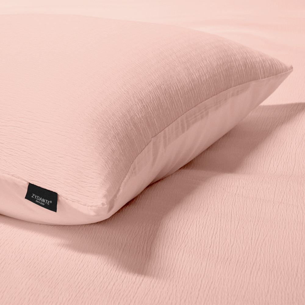 Mousseline dekbedovertrek roze - microvezel - 1-persoons