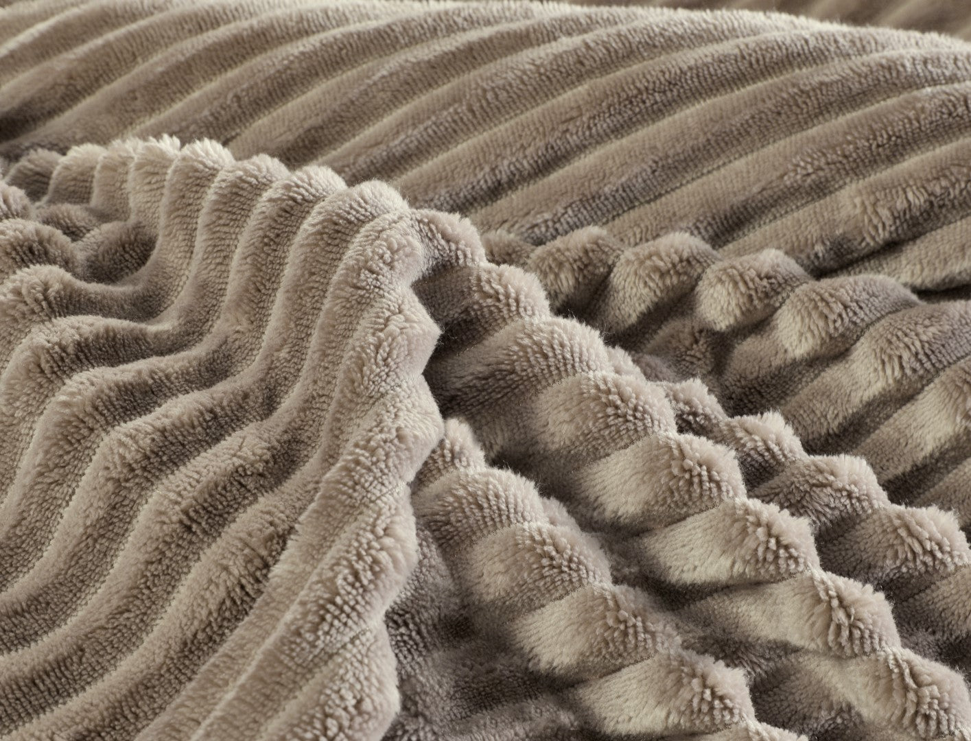 Papillon Teddy Rib Fleece dekbedovertrek Dorit - Zand