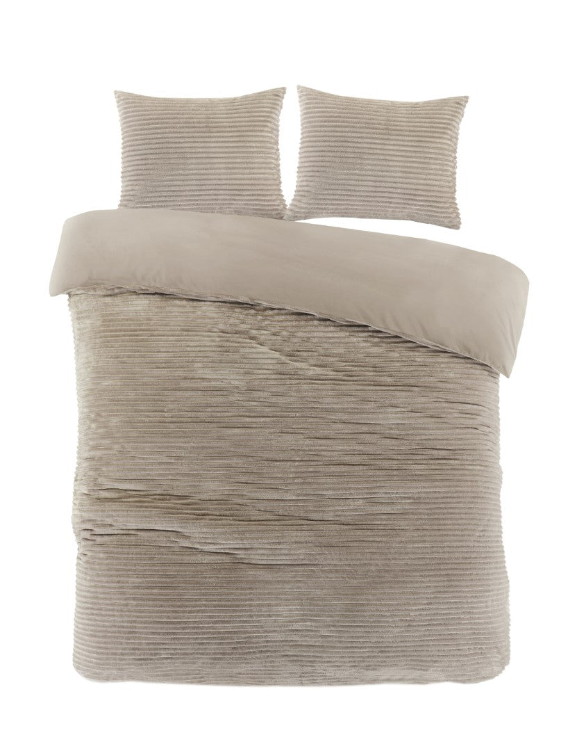 Papillon Teddy Rib Fleece dekbedovertrek Dorit - Zand