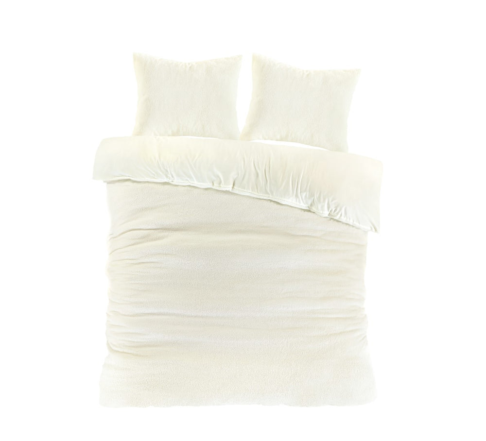 Papillon Teddy Fleece dekbedovertrek Billy - Offwhite/Ivoor