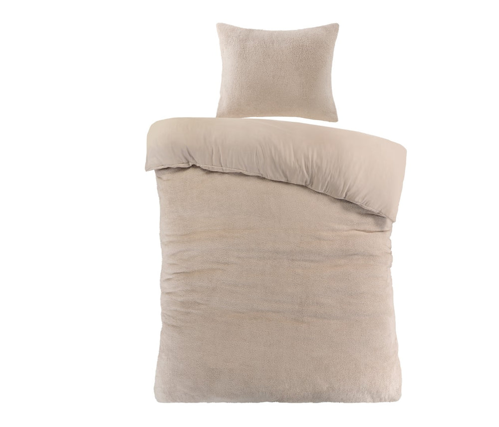 Papillon Teddy Fleece dekbedovertrek Billy - Zand