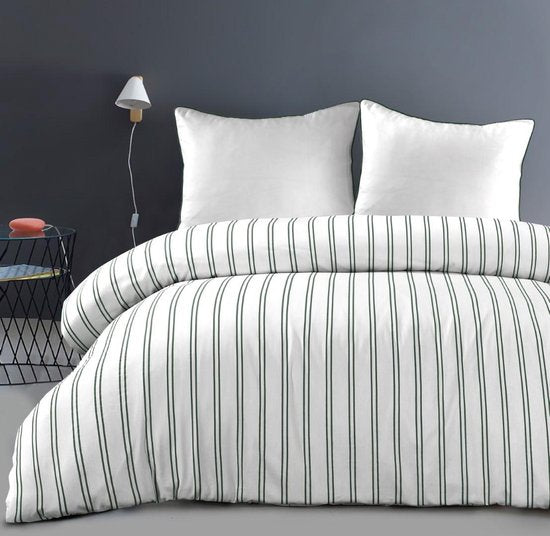 Papillon dekbedovertrek Hugo groen - Katoensatijn