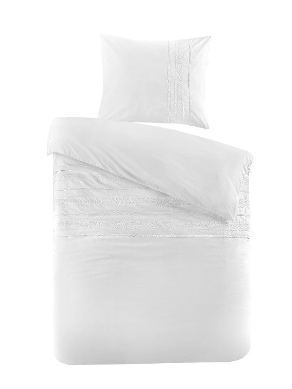 Papillon dekbedovertrek Madrid wit - katoen percale