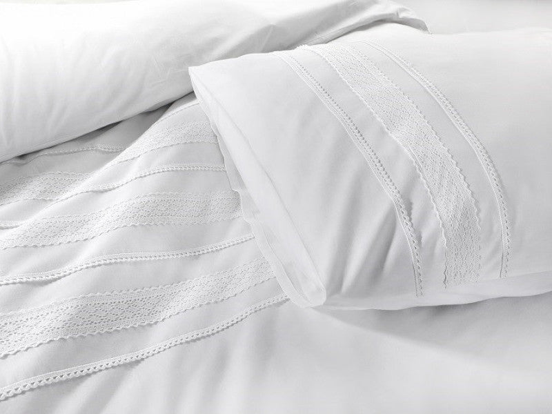 Papillon dekbedovertrek Madrid wit - Katoen percale