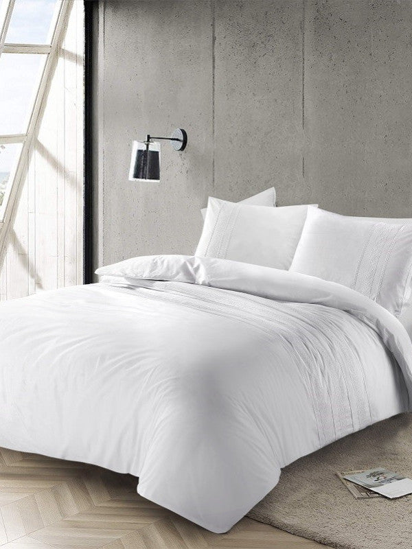 Papillon dekbedovertrek Madrid wit - katoen percale