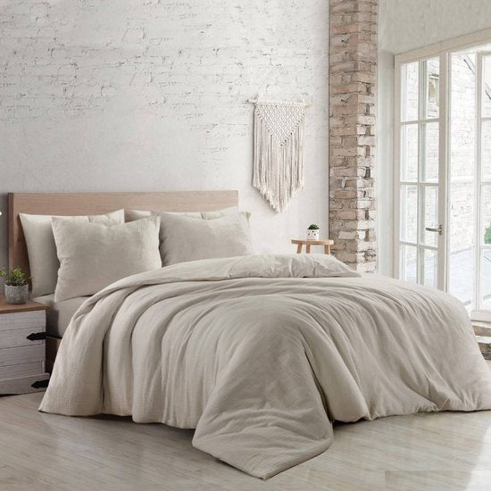 Papillon dekbedovertrek Rome - mousseline - katoen percale - zand