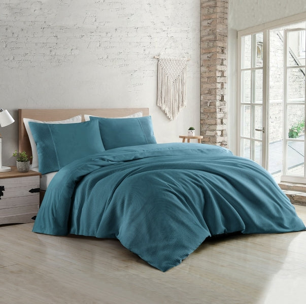 Papillon dekbedovertrek Mendoza petrol - Katoen percal