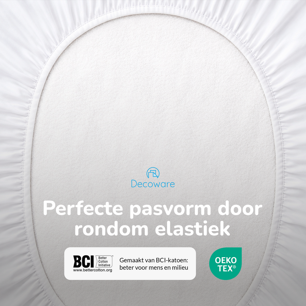 Decoware peuter hoeslaken - katoen - wit - 70x150 cm