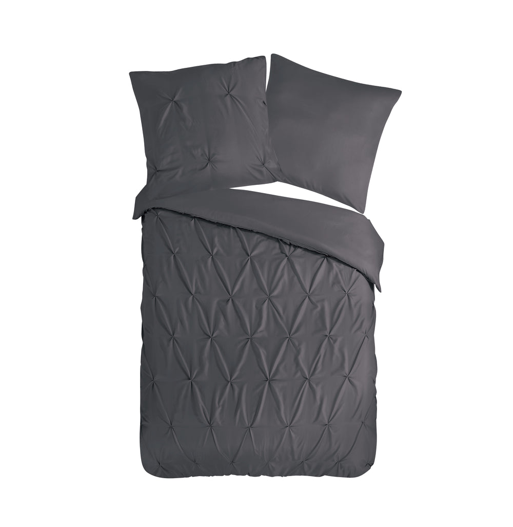 Pure dekbedovertrek Elegance - antraciet - microvezel