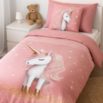 Pure kinderdekbedovertrek Sparkles unicorn - microvezel - eenpersoons (140x220 + 60x70 cm)