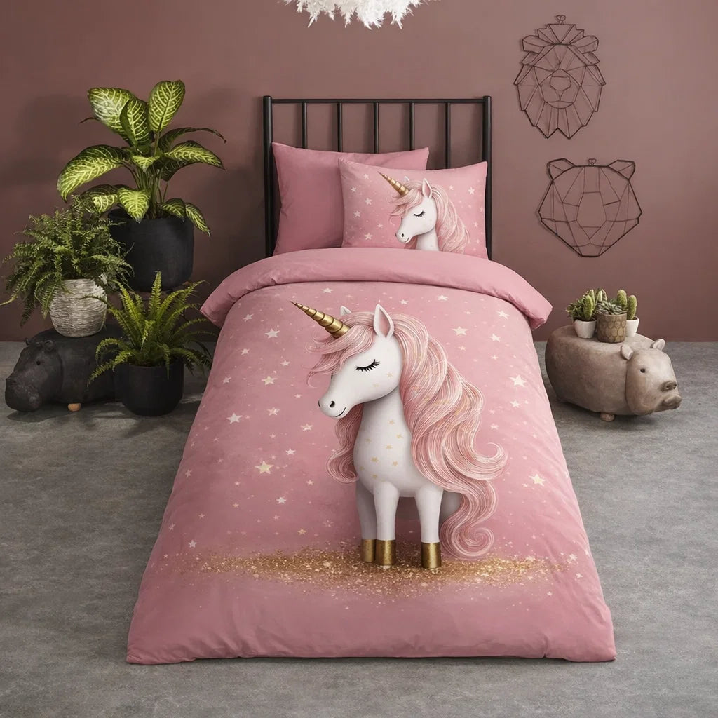 Pure kinderdekbedovertrek Sparkles unicorn - microvezel