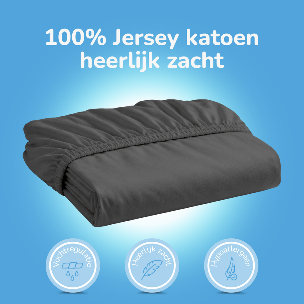 Decoware hoeslaken - Jersey - Antraciet