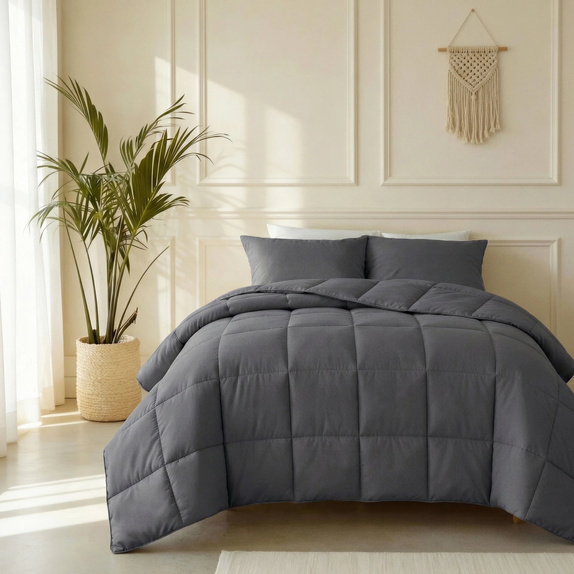 Primaviera Deluxe Lazy Dekbed zonder overtrek excl. kussensloop - Percale Katoen - Antraciet