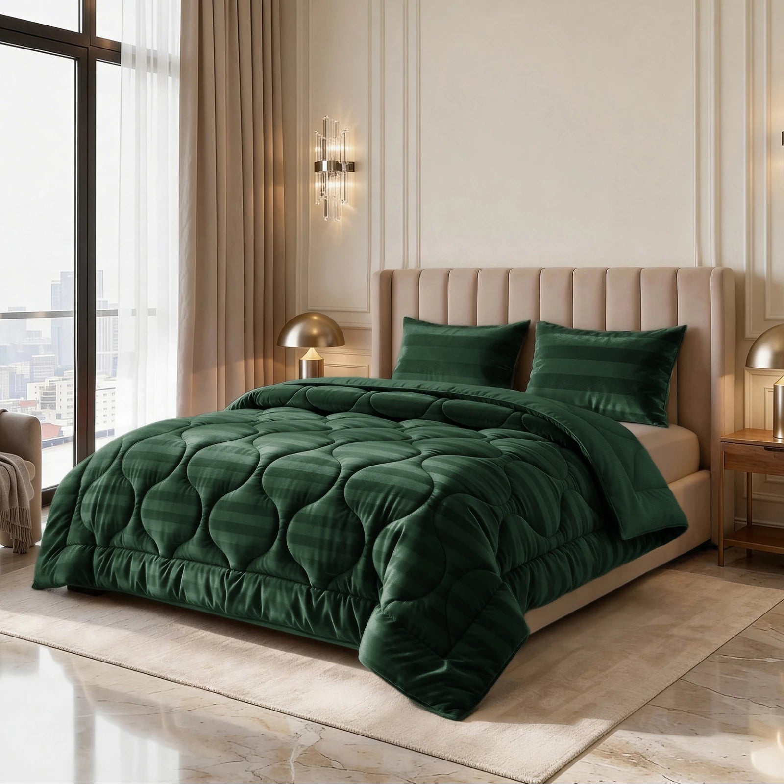 Sleeptime Lazy dekbed zonder overtrek Hotel Velvet excl. kussensloop - Donker Groen