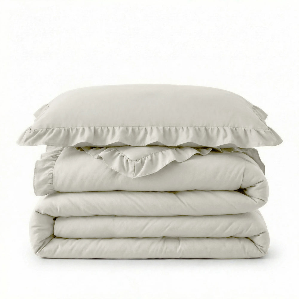 Sleeptime Lazy dekbed zonder overtrek Ruffles excl. kussensloop - Gebroken Wit