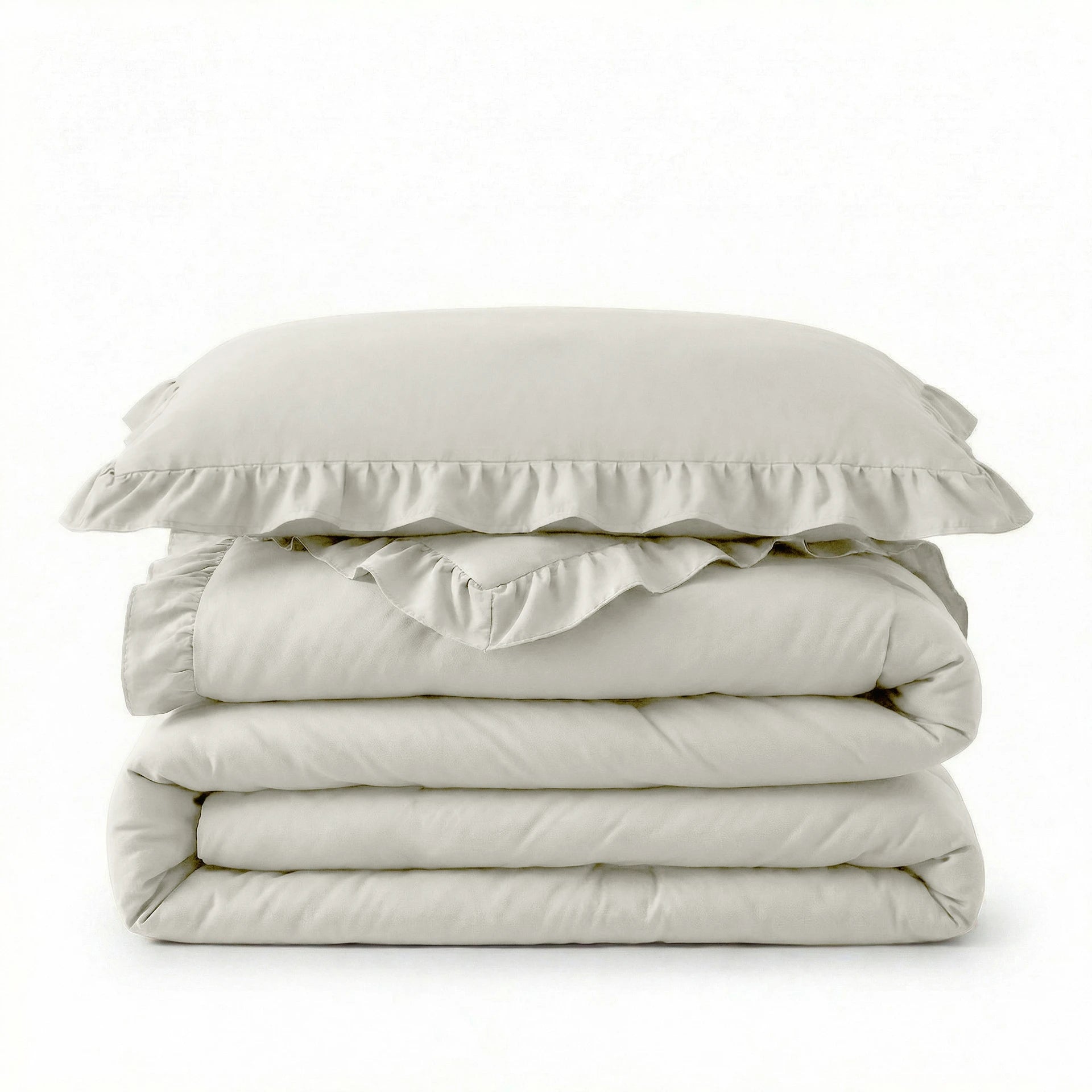 Sleeptime Lazy dekbed zonder overtrek Ruffles excl. kussensloop - Gebroken Wit