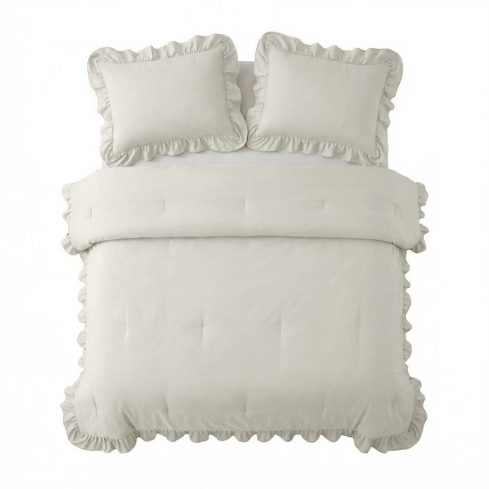 Sleeptime Lazy dekbed zonder overtrek Ruffles excl. kussensloop - Gebroken Wit