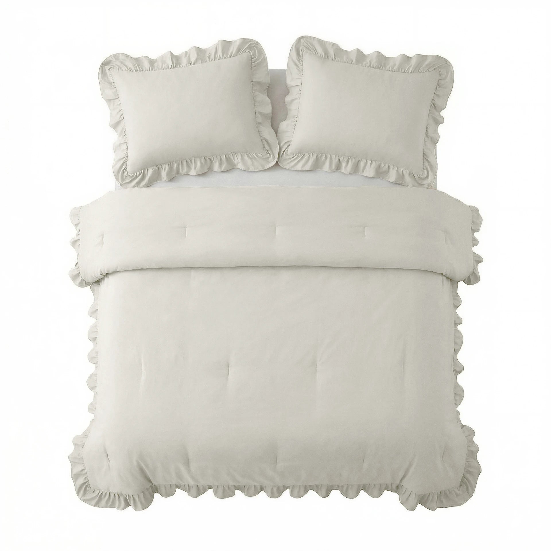 Sleeptime Lazy dekbed zonder overtrek Ruffles excl. kussensloop - Gebroken Wit