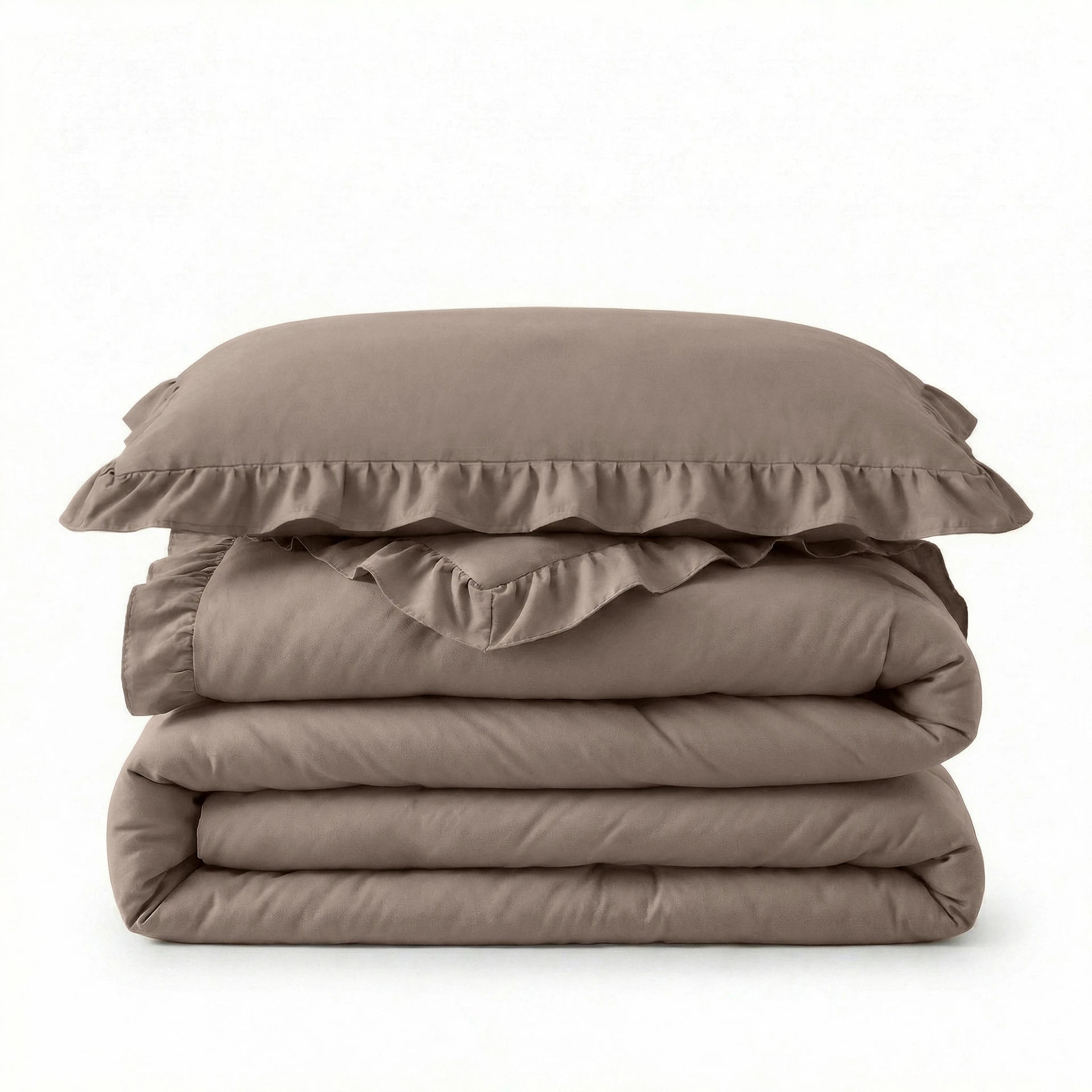 Sleeptime Lazy dekbed zonder overtrek Ruffles excl. kussensloop - Taupe