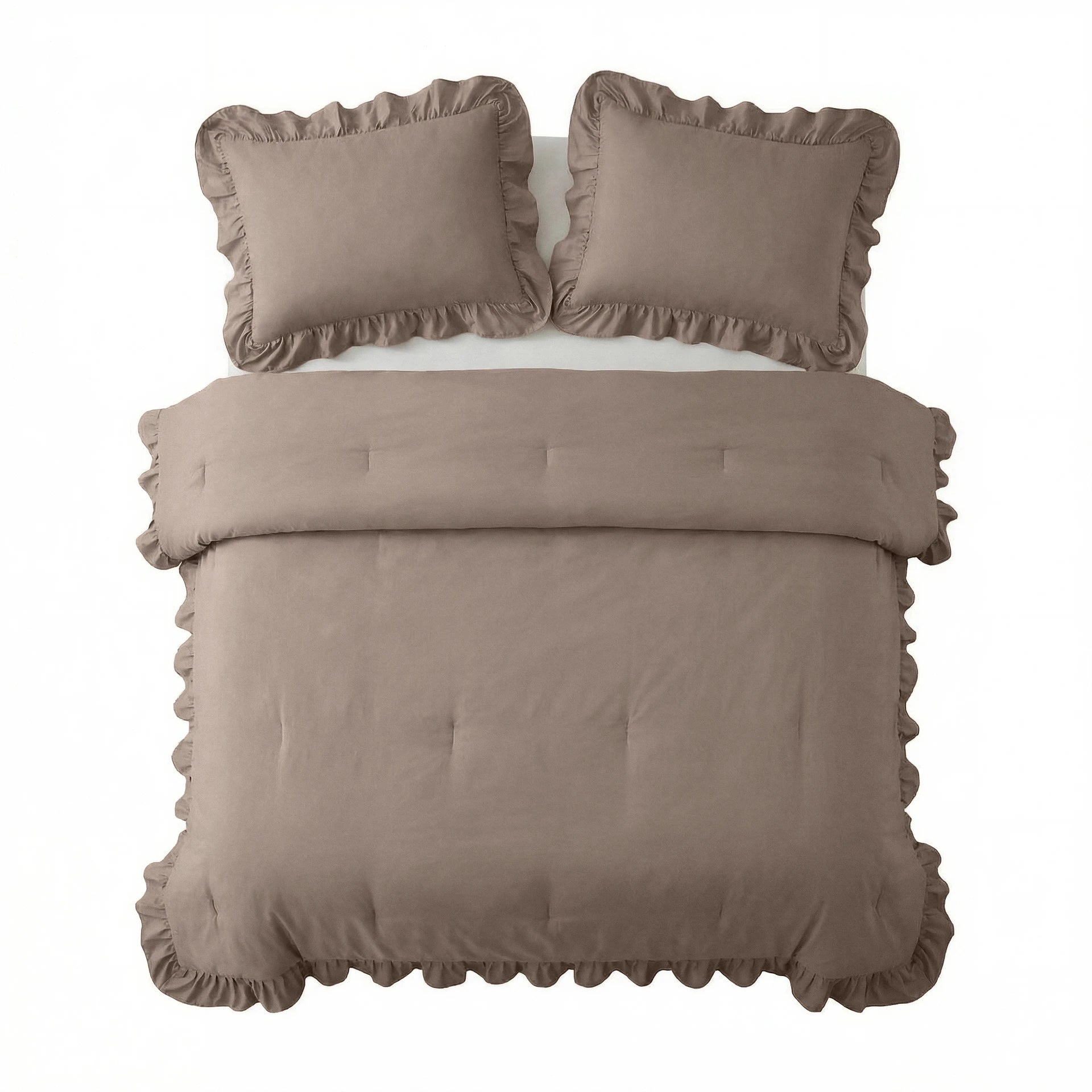 Sleeptime Lazy dekbed zonder overtrek Ruffles excl. kussensloop - Taupe