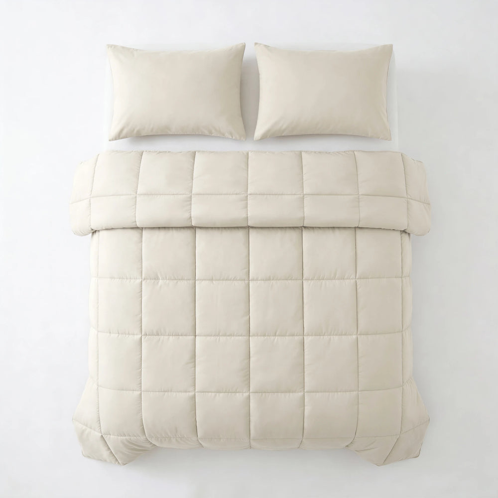 Sleeptime Lazy Dekbed zonder overtrek Deluxe Percale - Excl. kussenslopen - Beige - bovenaanzicht