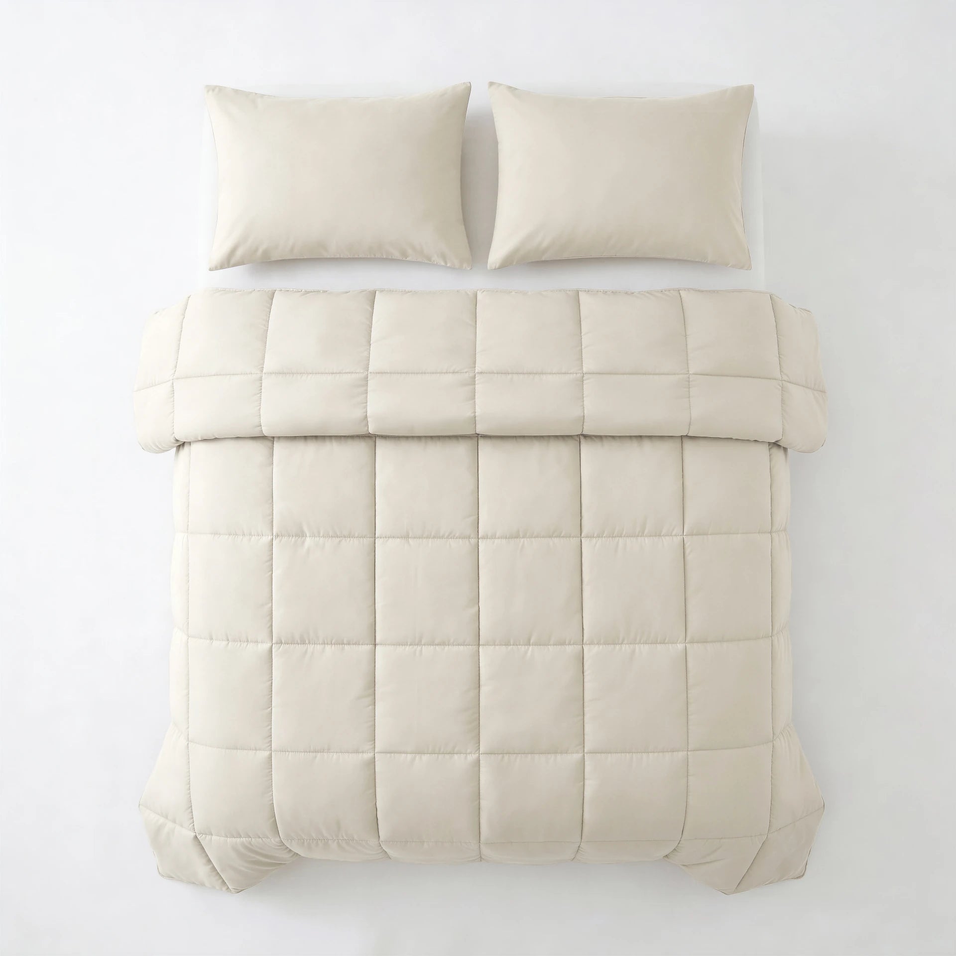 Sleeptime Lazy Dekbed zonder overtrek Deluxe Percale - Excl. kussenslopen - Beige - bovenaanzicht