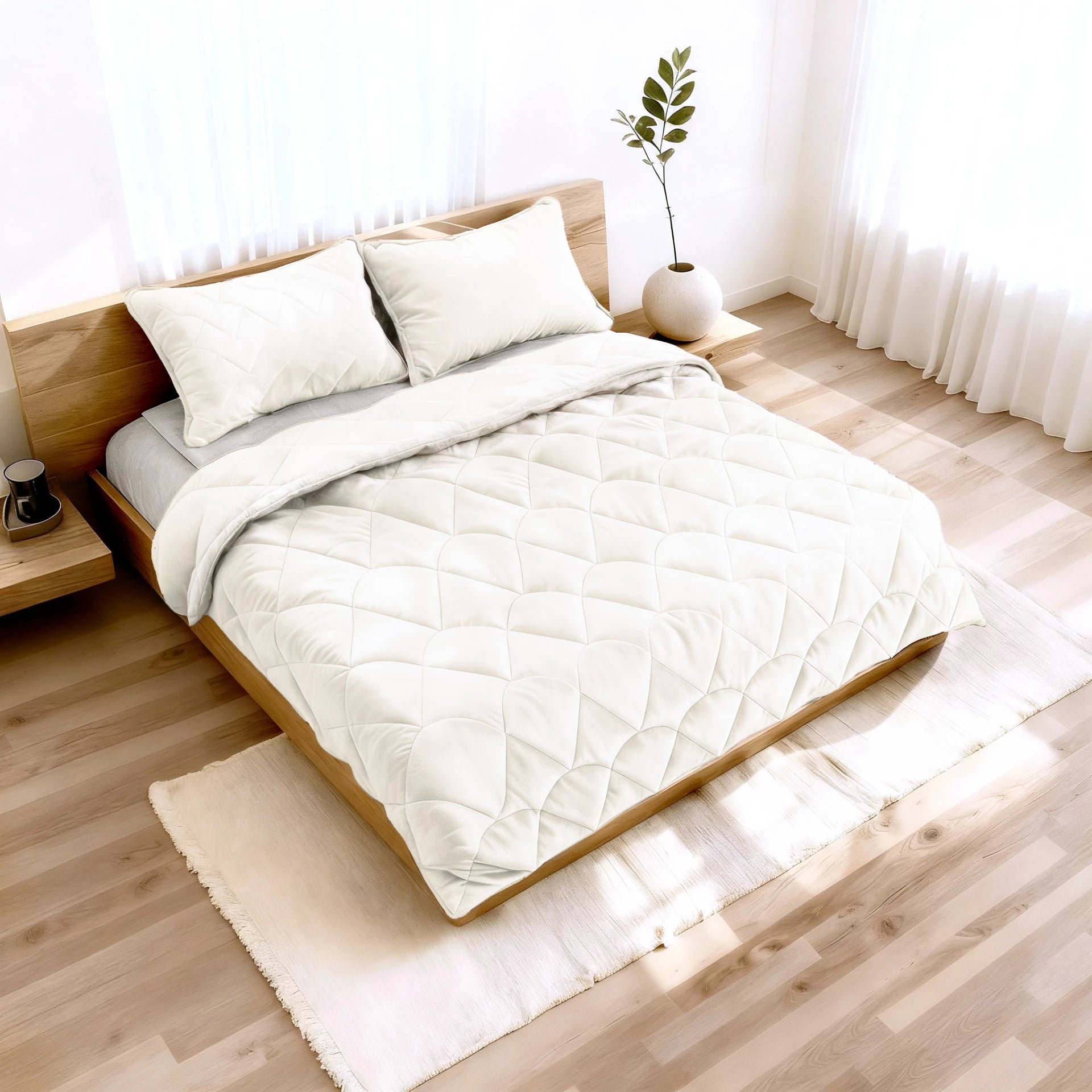 Sleeptime Lazy Velvet dekbed zonder overtrek inclusief kussensloop - Crème