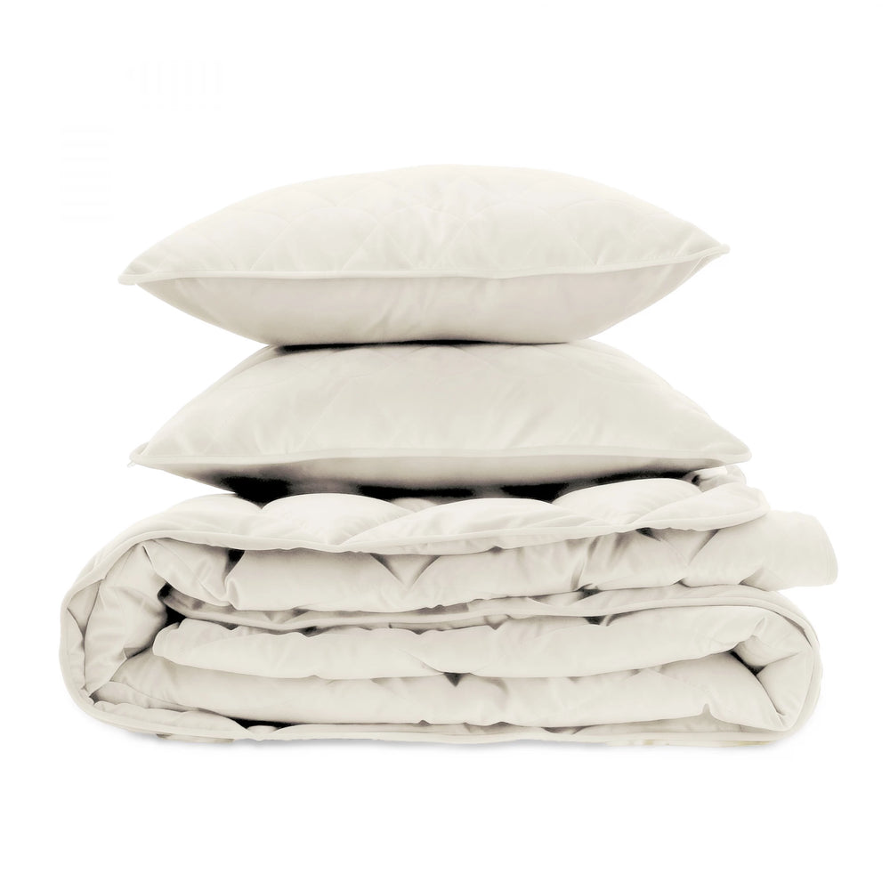 Sleeptime Lazy Velvet dekbed zonder overtrek incl. kussensloop - Crème