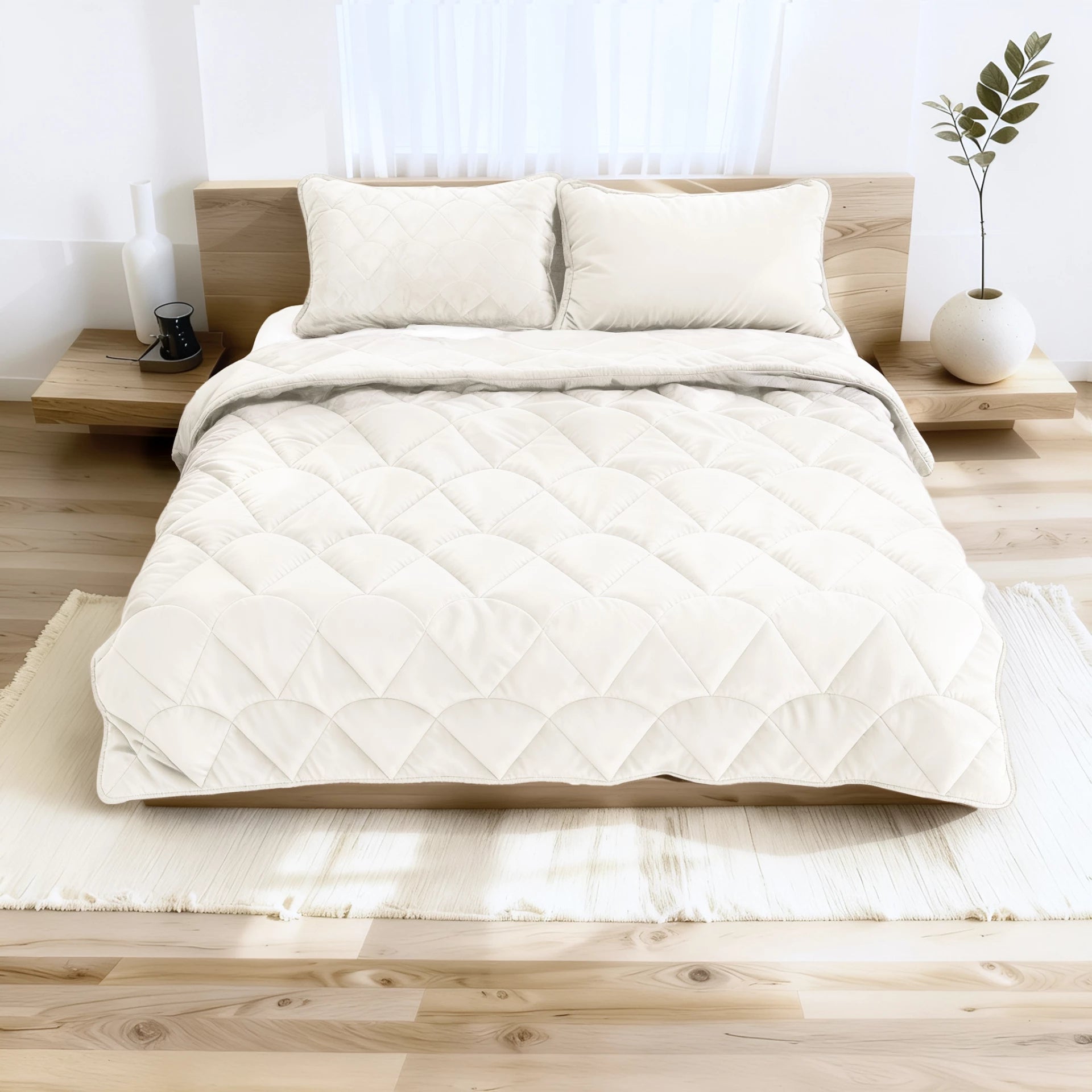 Sleeptime Lazy Velvet dekbed zonder overtrek inclusief kussensloop - Crème