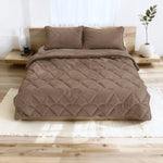 Sleeptime Lazy Velvet dekbed zonder overtrek inclusief kussensloop - Taupe/Bruin