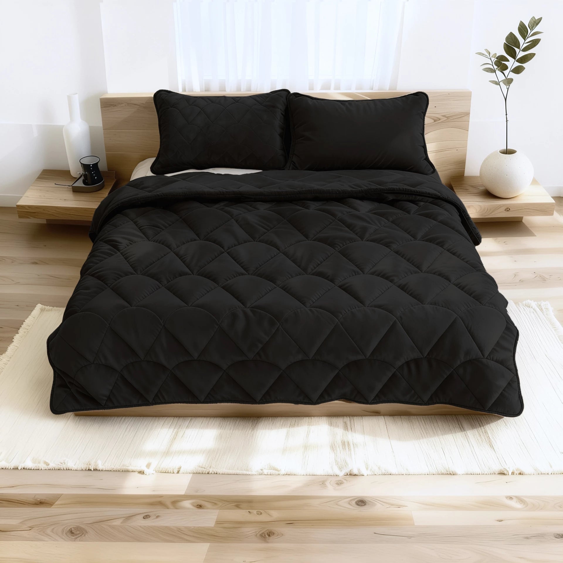 Sleeptime Lazy Velvet dekbed zonder overtrek - inclusief kussensloop - Zwart