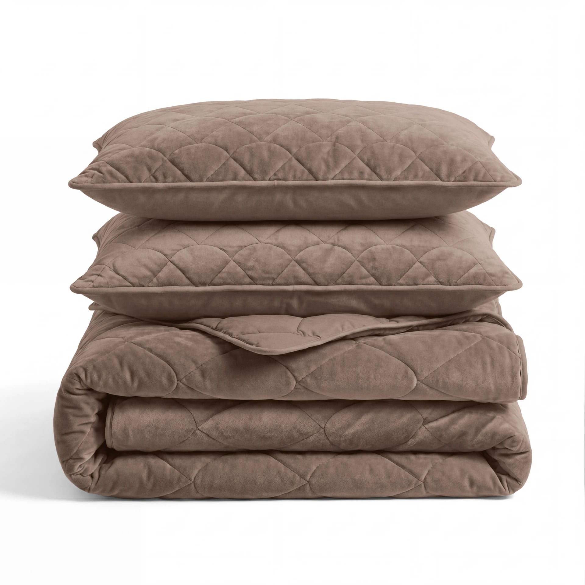 Sleeptime Lazy Velvet dekbed zonder overtrek incl. kussensloop - Taupe/Bruin