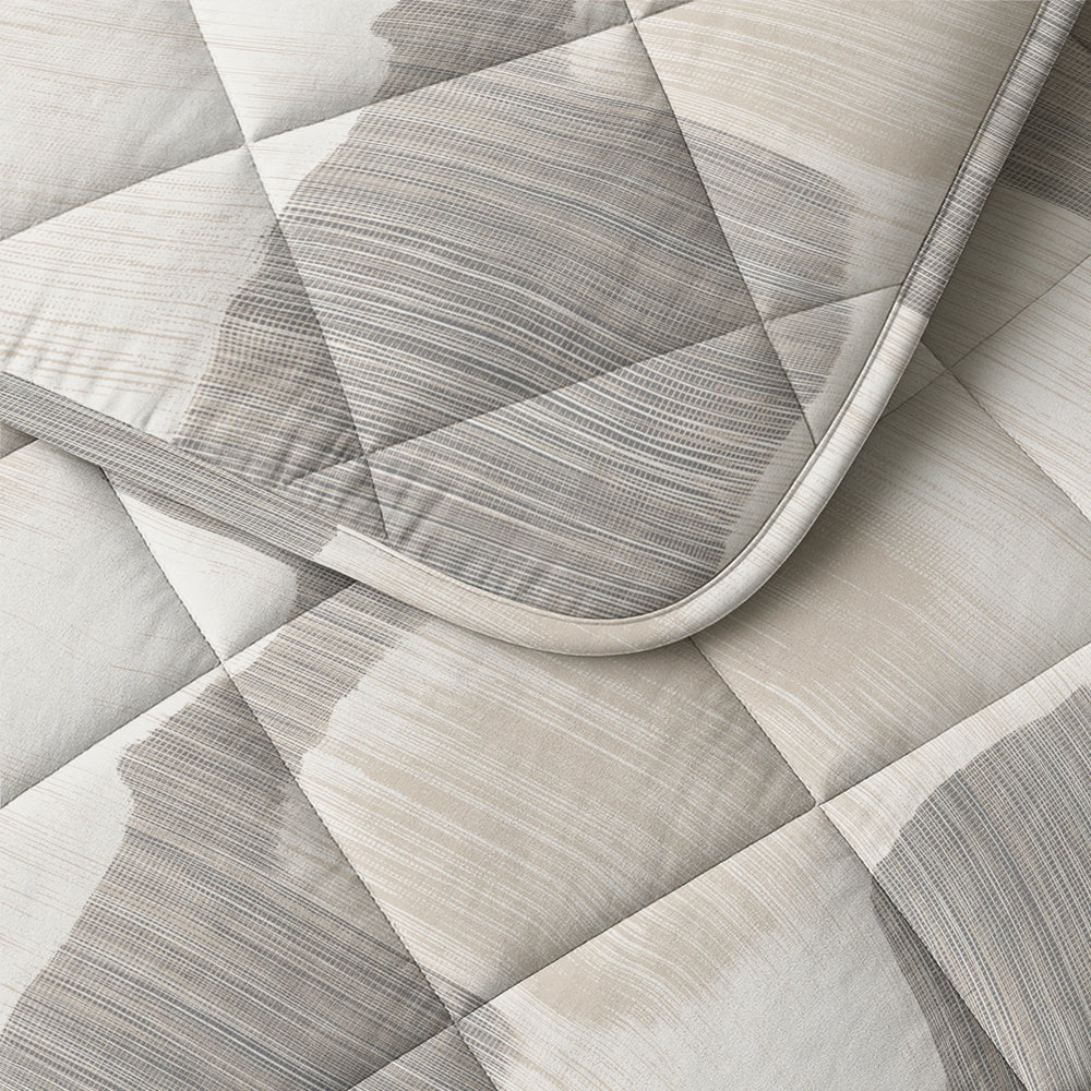 Sleeptime Lazy dekbed zonder overtrek Checkered - Excl. kussensloop - Beige/Grijs - closeup