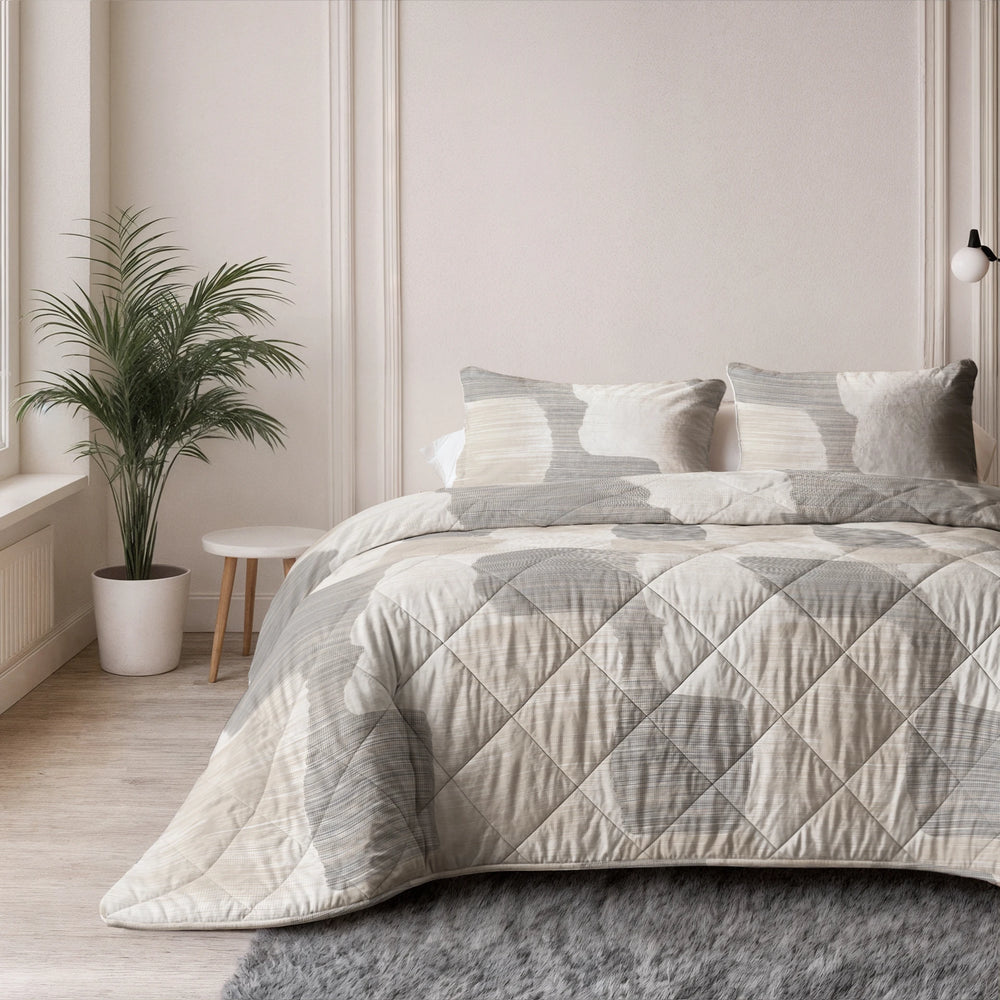 Sleeptime Lazy dekbed zonder overtrek Checkered - Excl. kussensloop - Beige/Grijs - kamerfoto