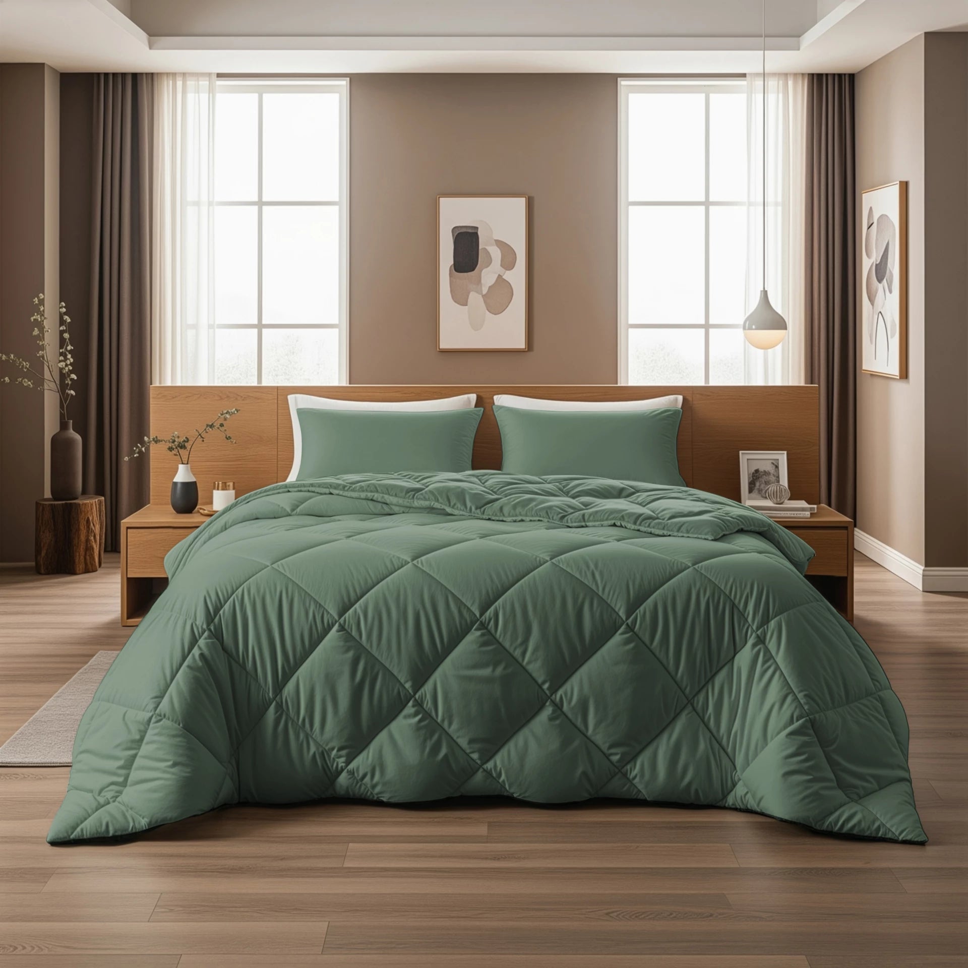 Sleeptime Lazy dekbed zonder overtrek Diamond incl. kussensloop - Groen