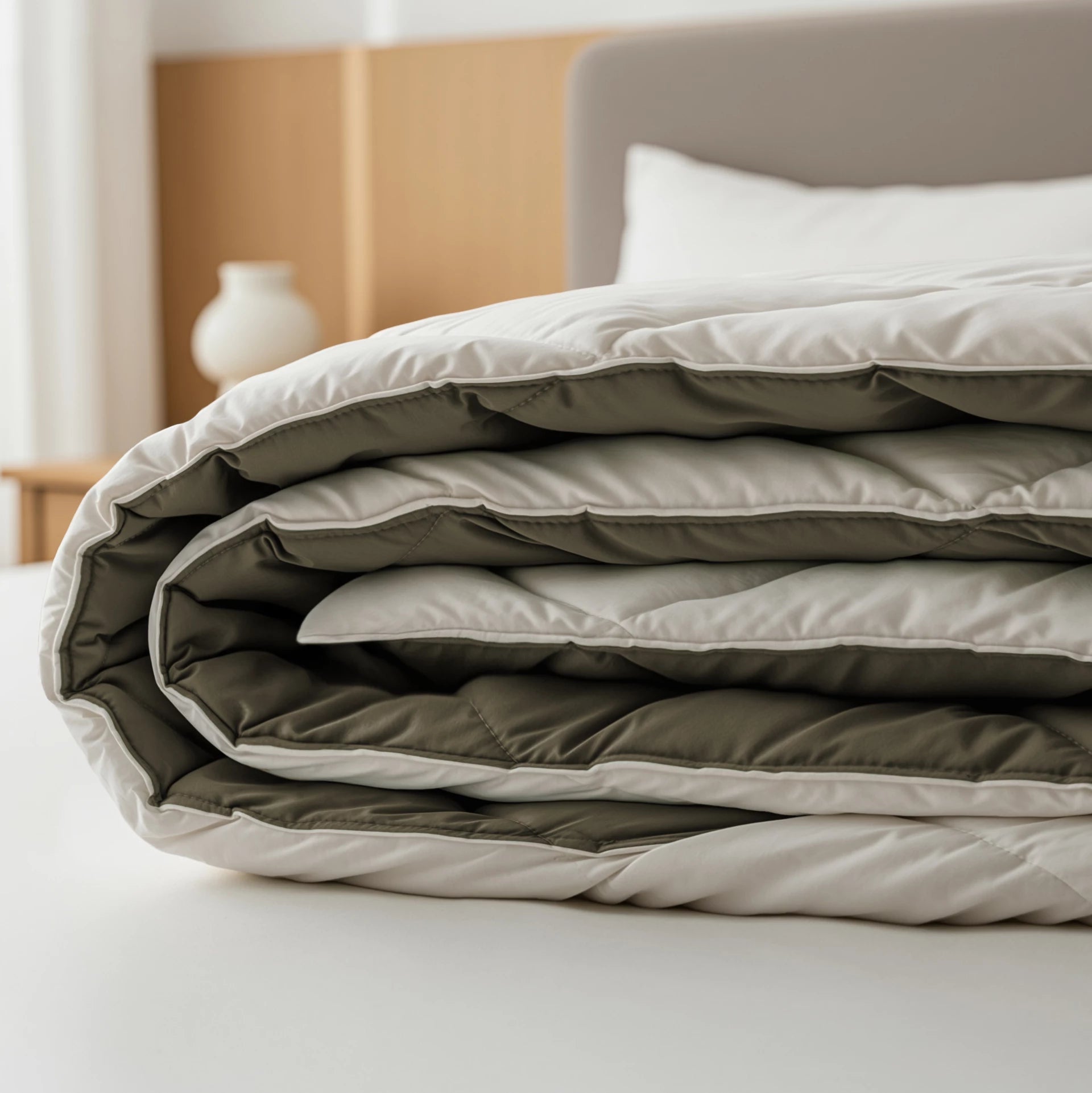 Sleeptime Lazy dekbed zonder overtrek Diamond incl. kussensloop - Crème/Kaki