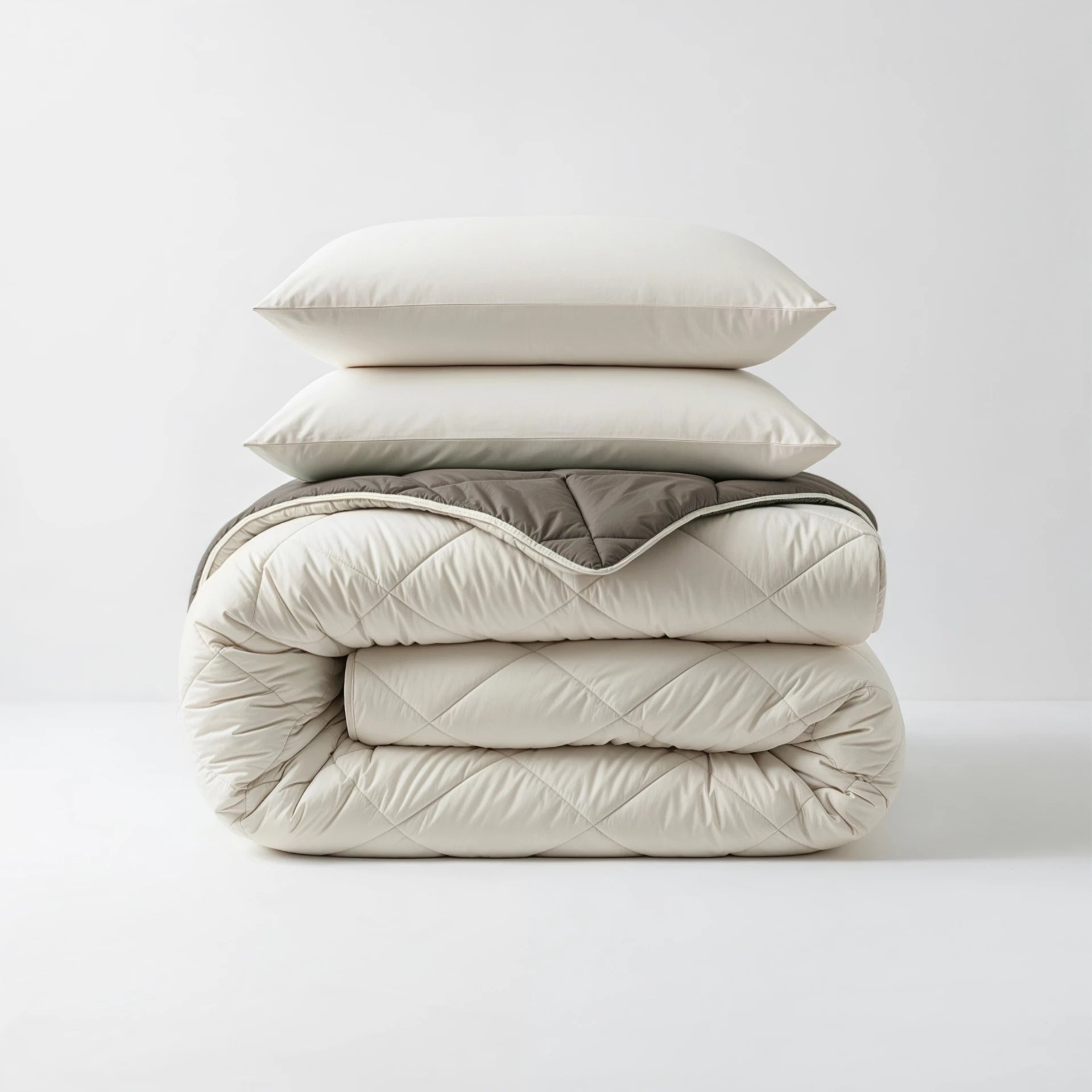 Sleeptime Lazy dekbed zonder overtrek Diamond incl. kussensloop - Crème/Kaki