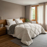 Sleeptime Lazy dekbed zonder overtrek Diamond incl. kussensloop - Crème/Kaki