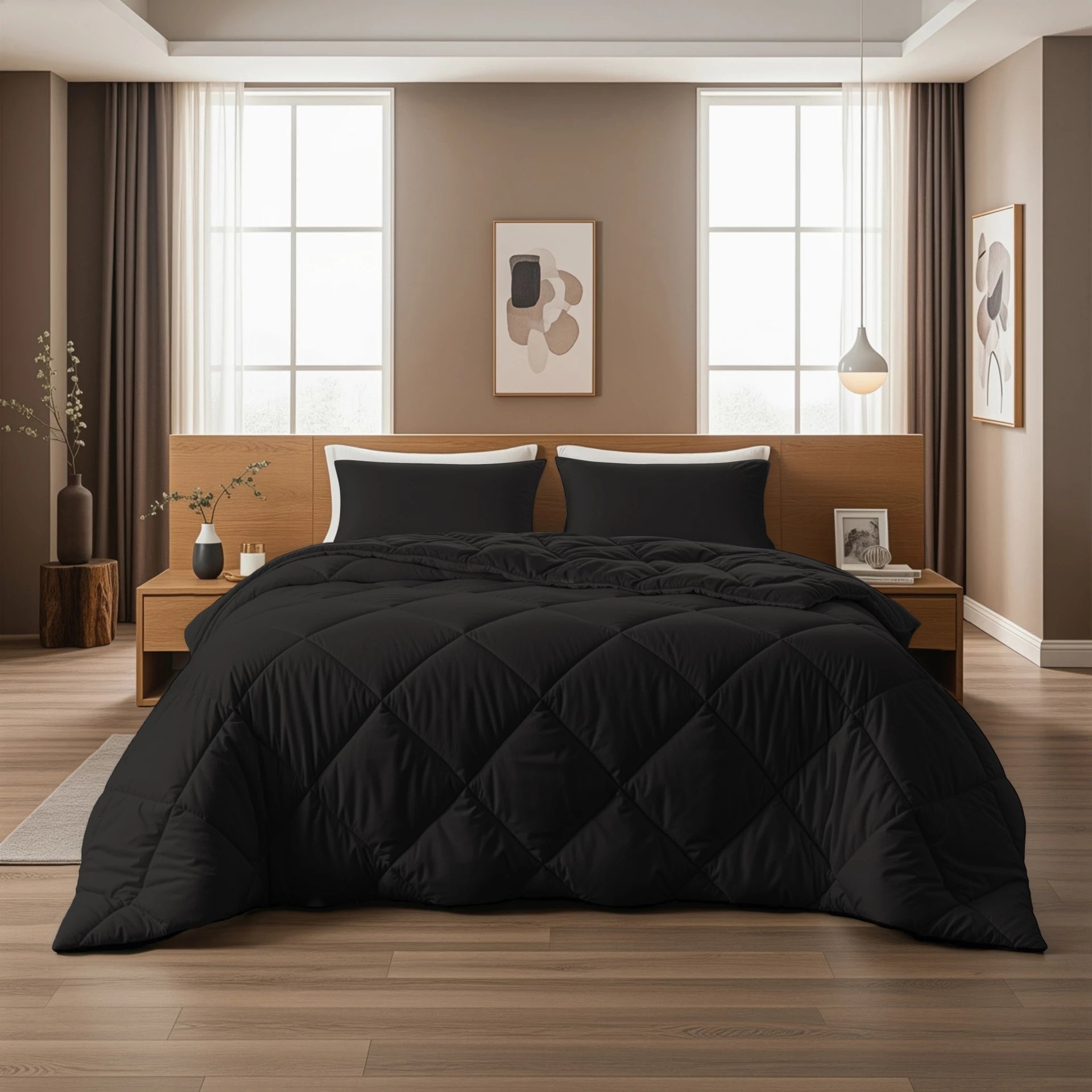 Sleeptime Lazy dekbed zonder overtrek Diamond incl. kussensloop - Zwart