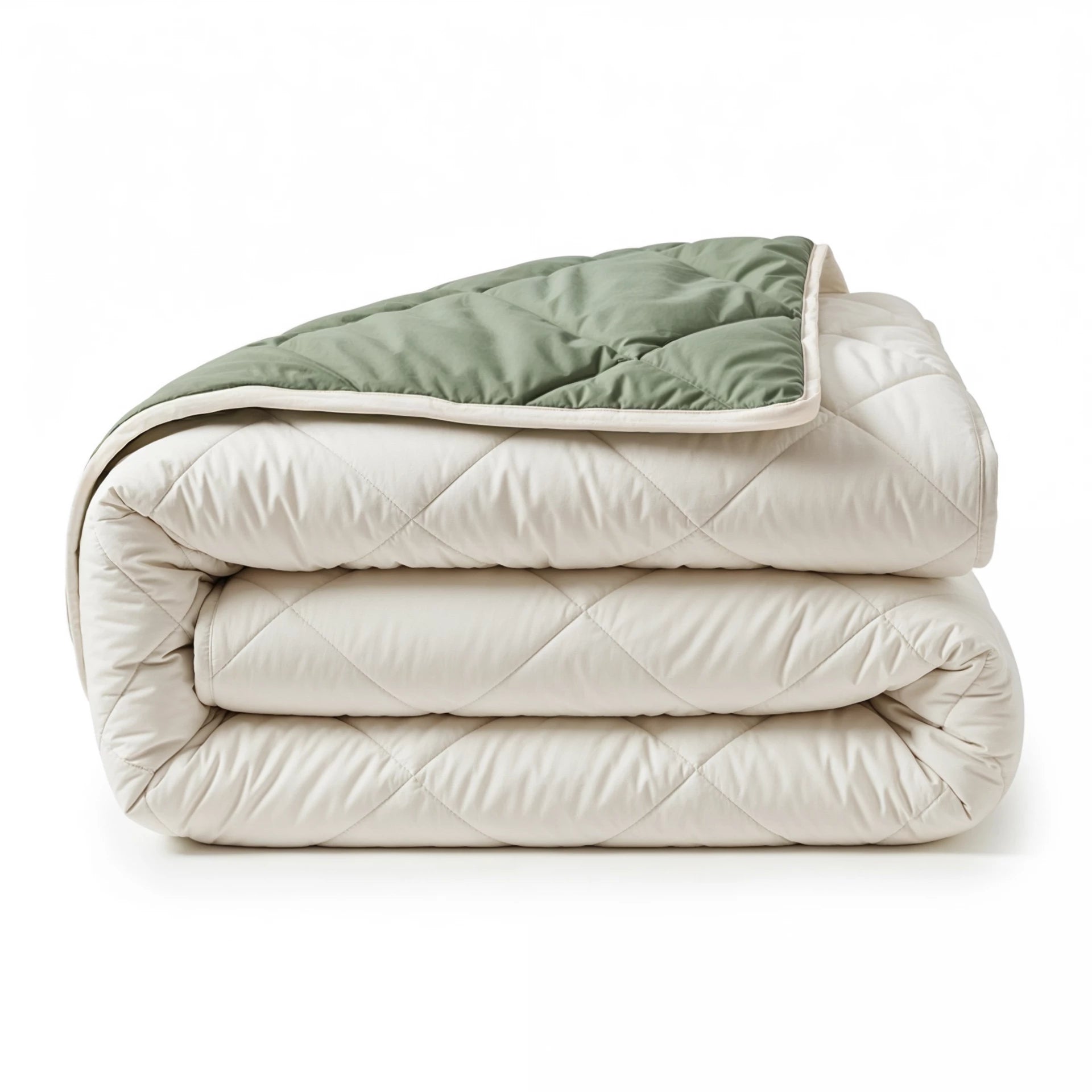 Sleeptime Lazy dekbed zonder overtrek Diamond incl. kussensloop - Crème/Groen