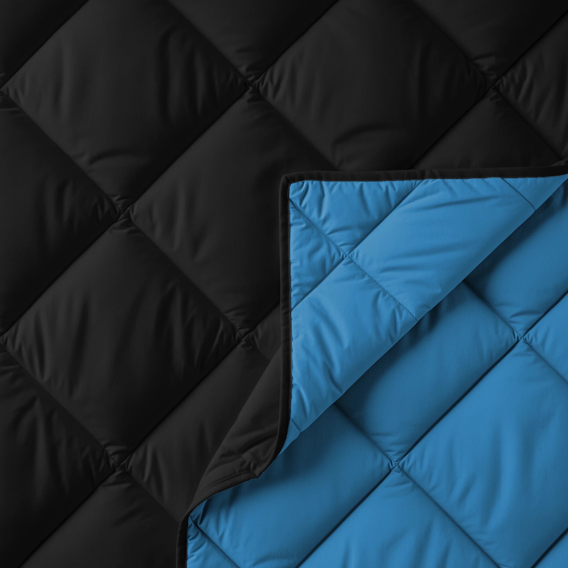 Sleeptime Lazy dekbed zonder overtrek Diamond incl. kussensloop - Zwart/Zee blauw