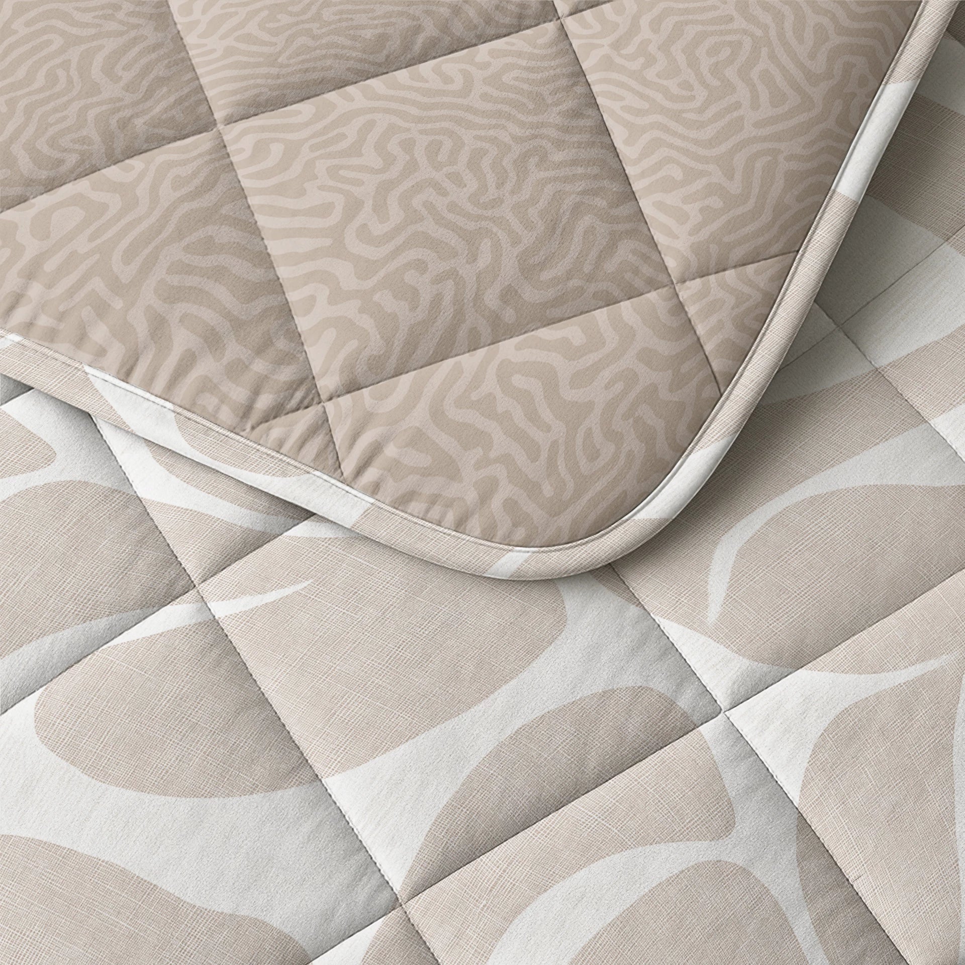 Sleeptime Lazy dekbed zonder overtrek Drifty incl. kussensloop - Zand/Grijs