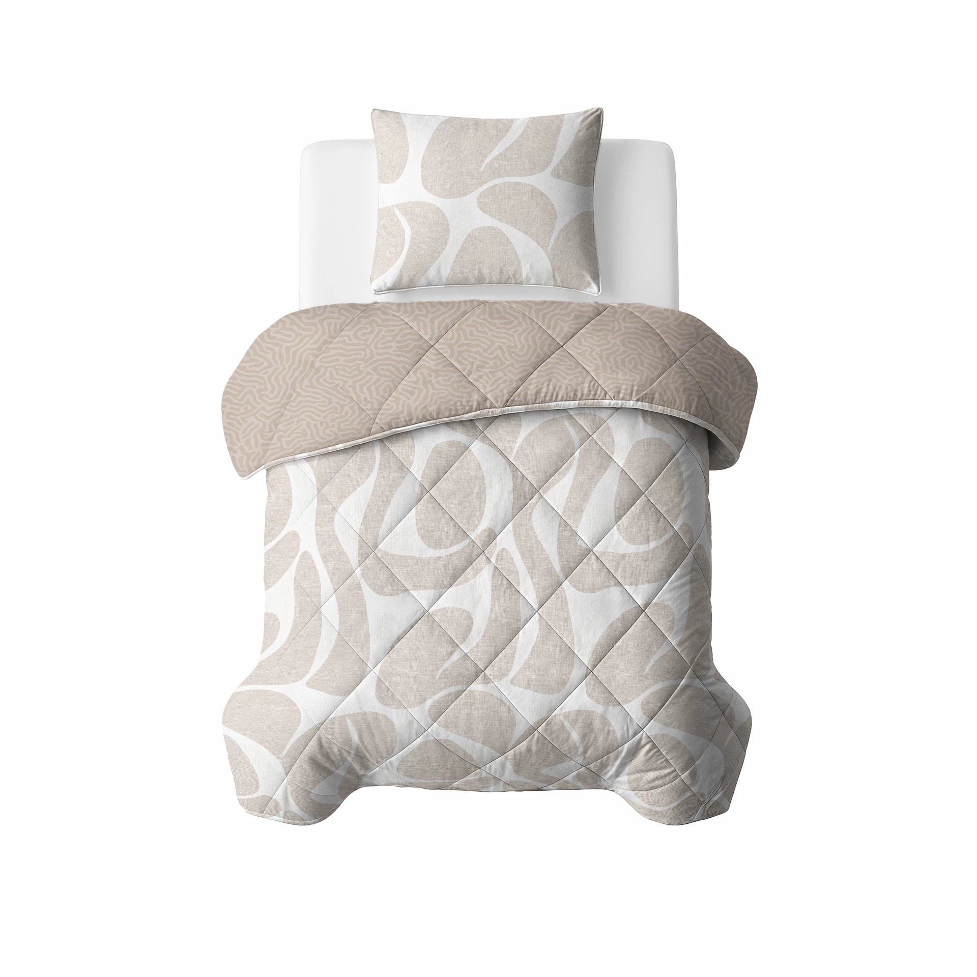 Sleeptime Lazy dekbed zonder overtrek Drifty incl. kussensloop - Zand/Grijs