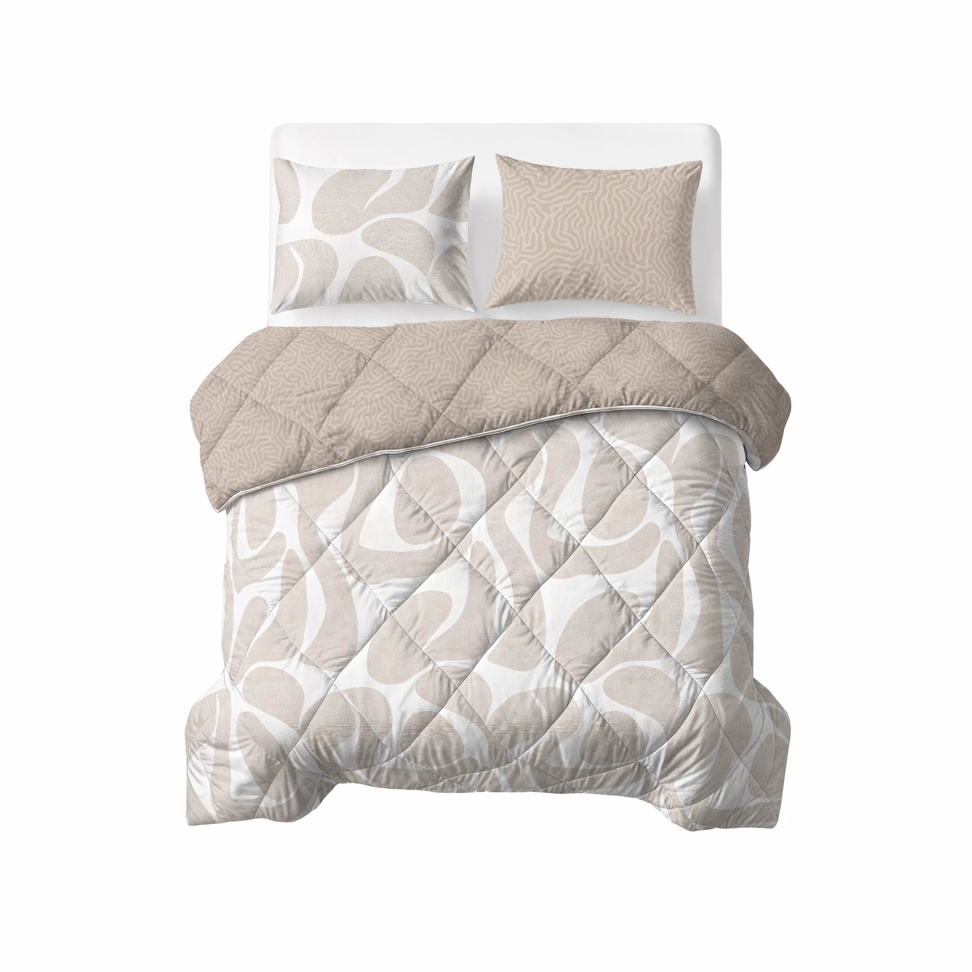 Sleeptime Lazy dekbed zonder overtrek Drifty incl. kussensloop - Zand/Grijs