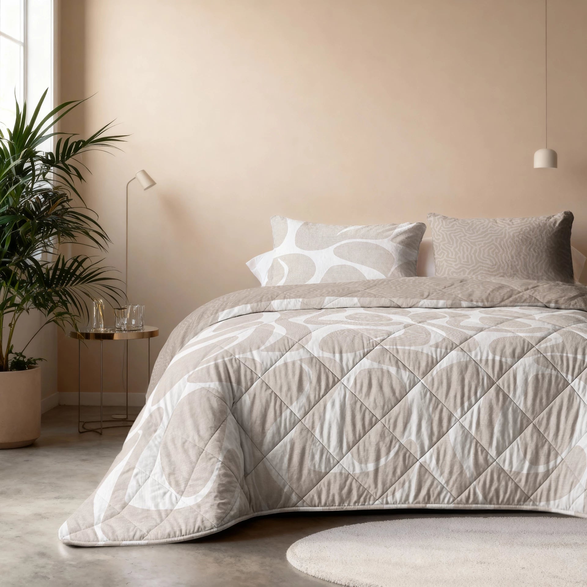 Sleeptime Lazy dekbed zonder overtrek Drifty incl. kussensloop - Zand/Grijs